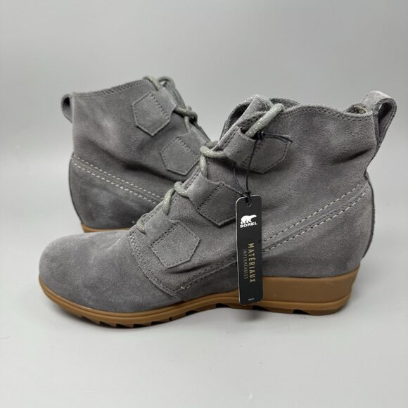 Sorel Women’s Evie Ankle Lace Quarry Grill Gray Size 10 Pull-on Boots Booties - Picture 2 of 9